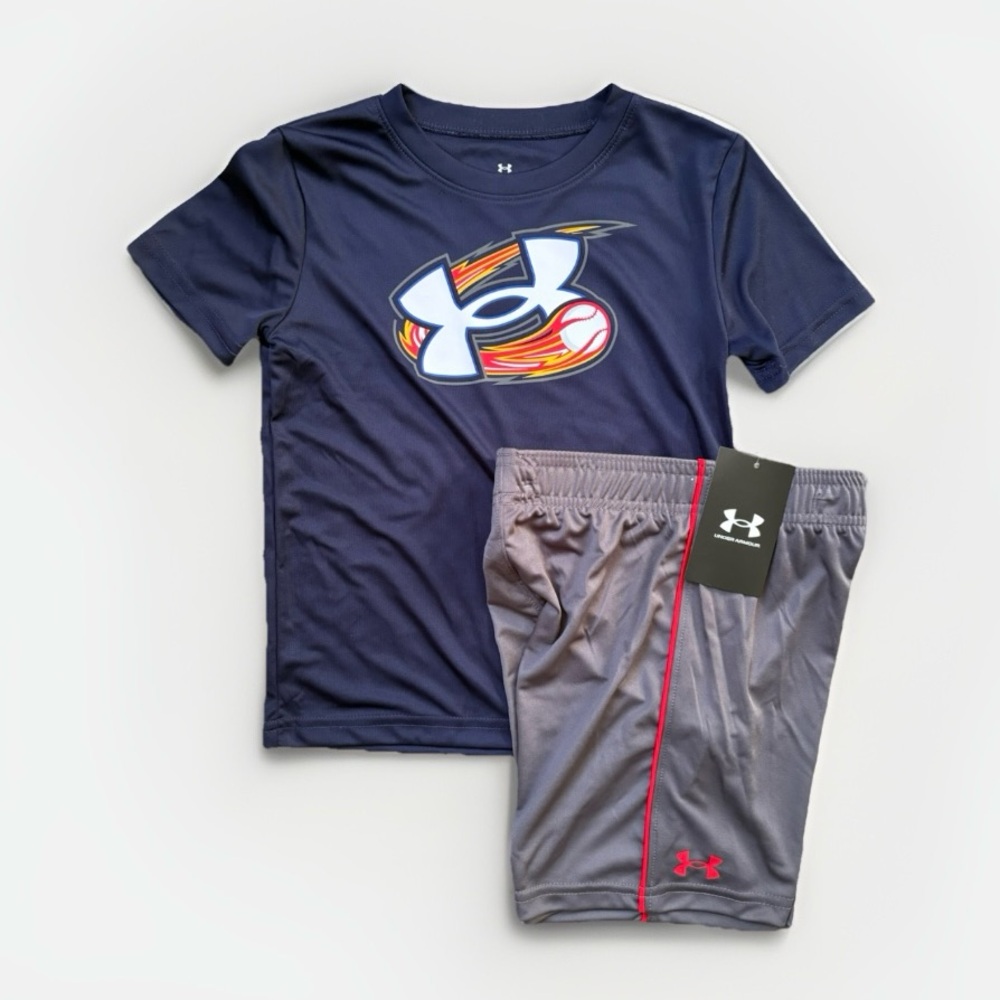 Under Armour Toddler Little Boy Short Sleeve Tee & Short 2-Piece Set Baseball